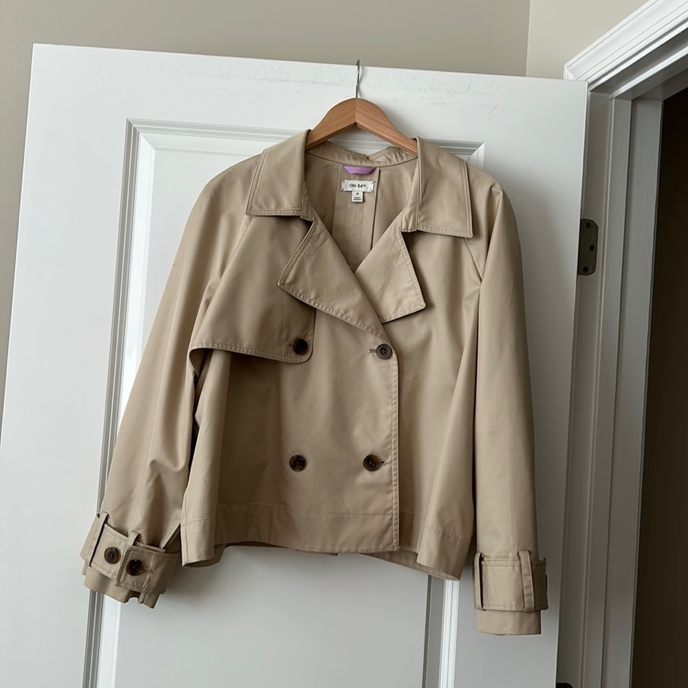 NWOT On 34th Size 2X Khaki color double breast jacket.